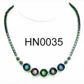 Colored Opal Beads Hematite Donut Pendant Beads Stone Chain Choker Fashion Women Necklace